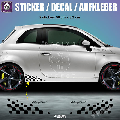2 chequered flag sticker decal 42 cm FIAT ABARTH